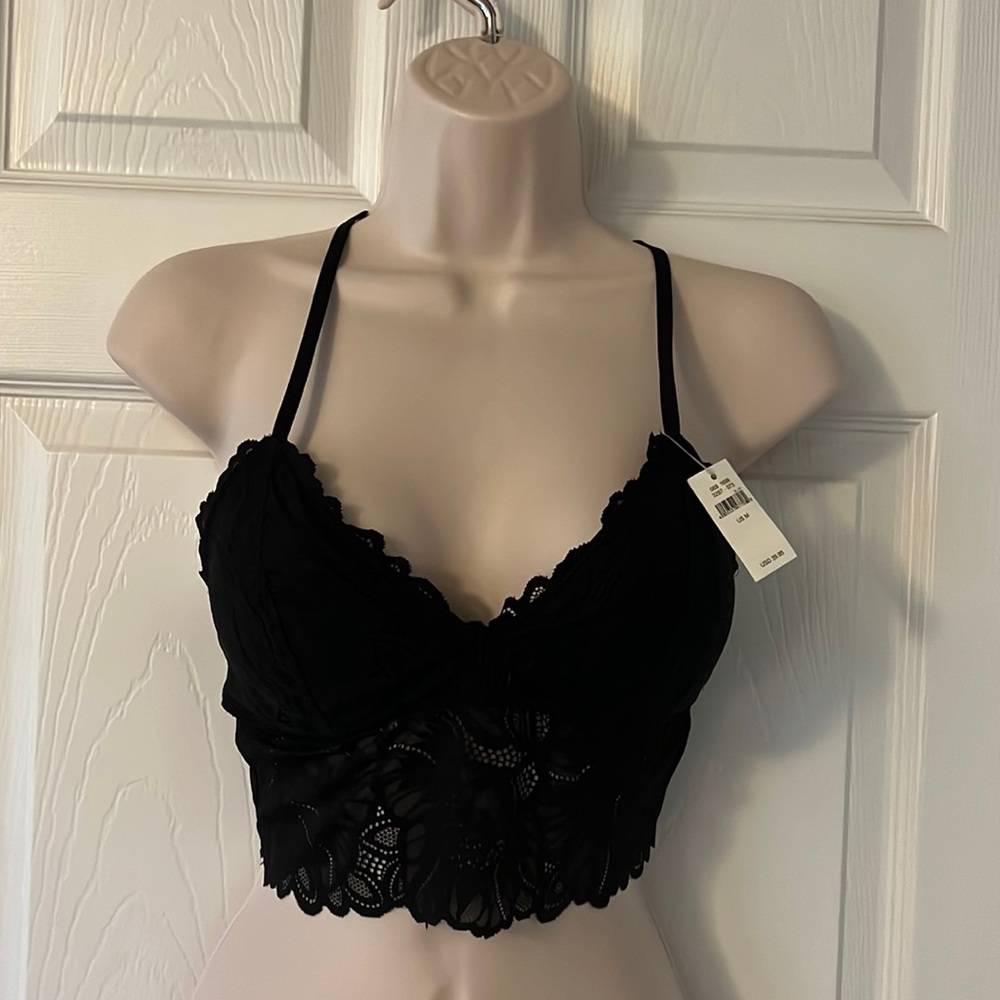 Aerie black lace bralette size medium